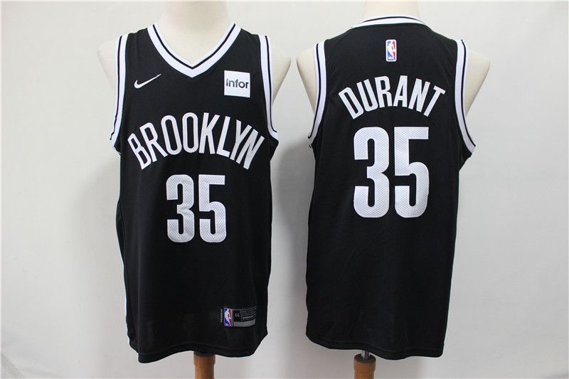 Men Brooklyn Nets #35 Durant Black Nike Game NBA Jerseys->brooklyn nets->NBA Jersey